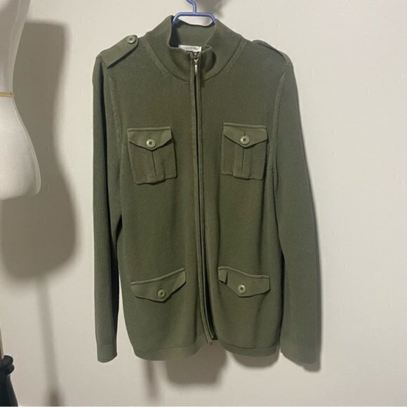 Grab Sasso Military Style Zipper Cardigan - Picture 1 of 7